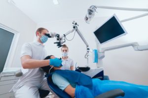 man getting a root canal treatment