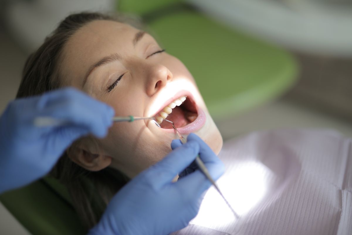 woman getting dental work done