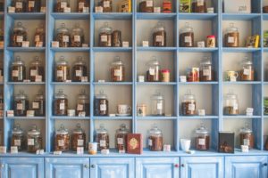 cupboard with herbal medicine