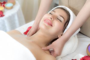 Woman having massage therapy
