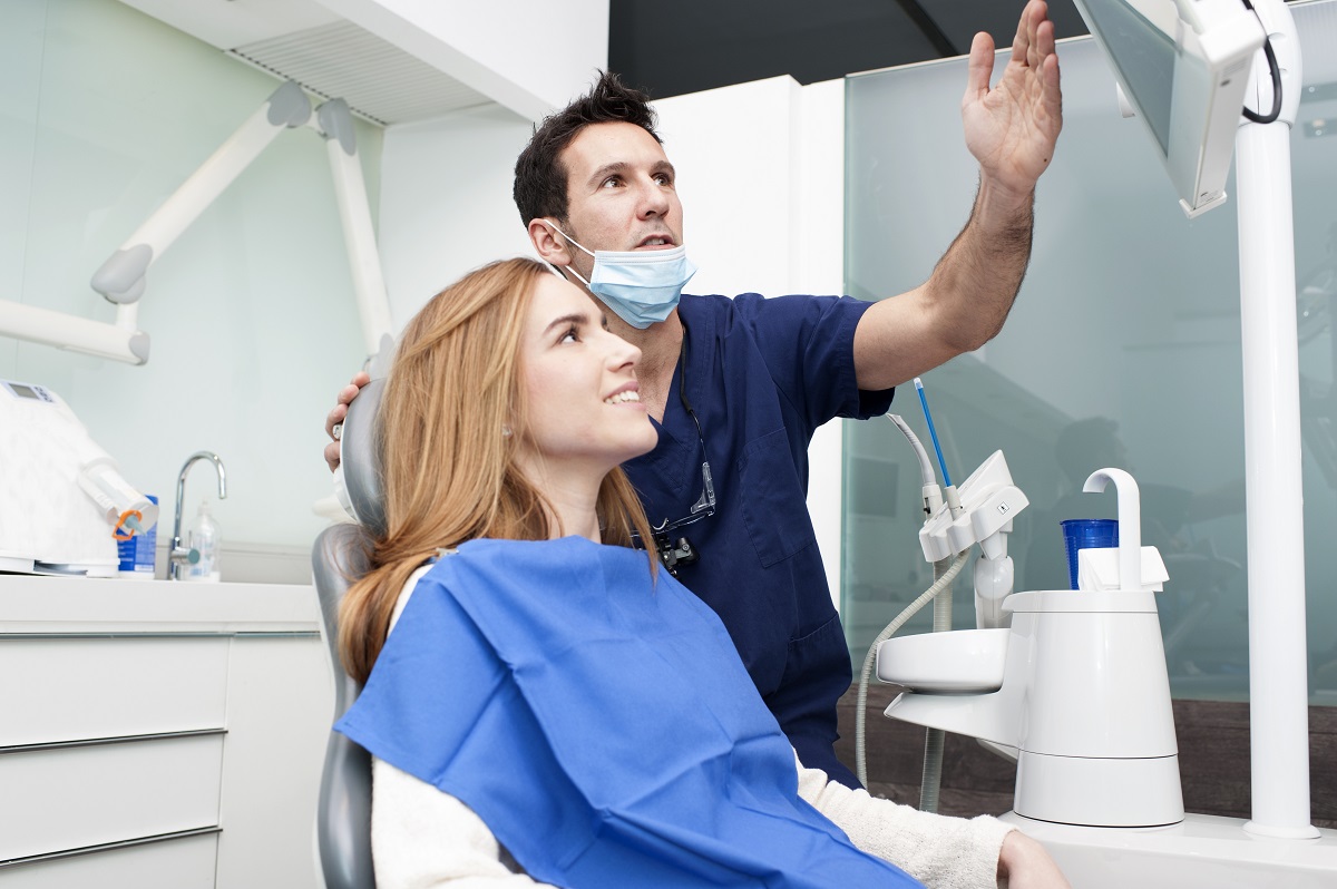 woman having her dental check up